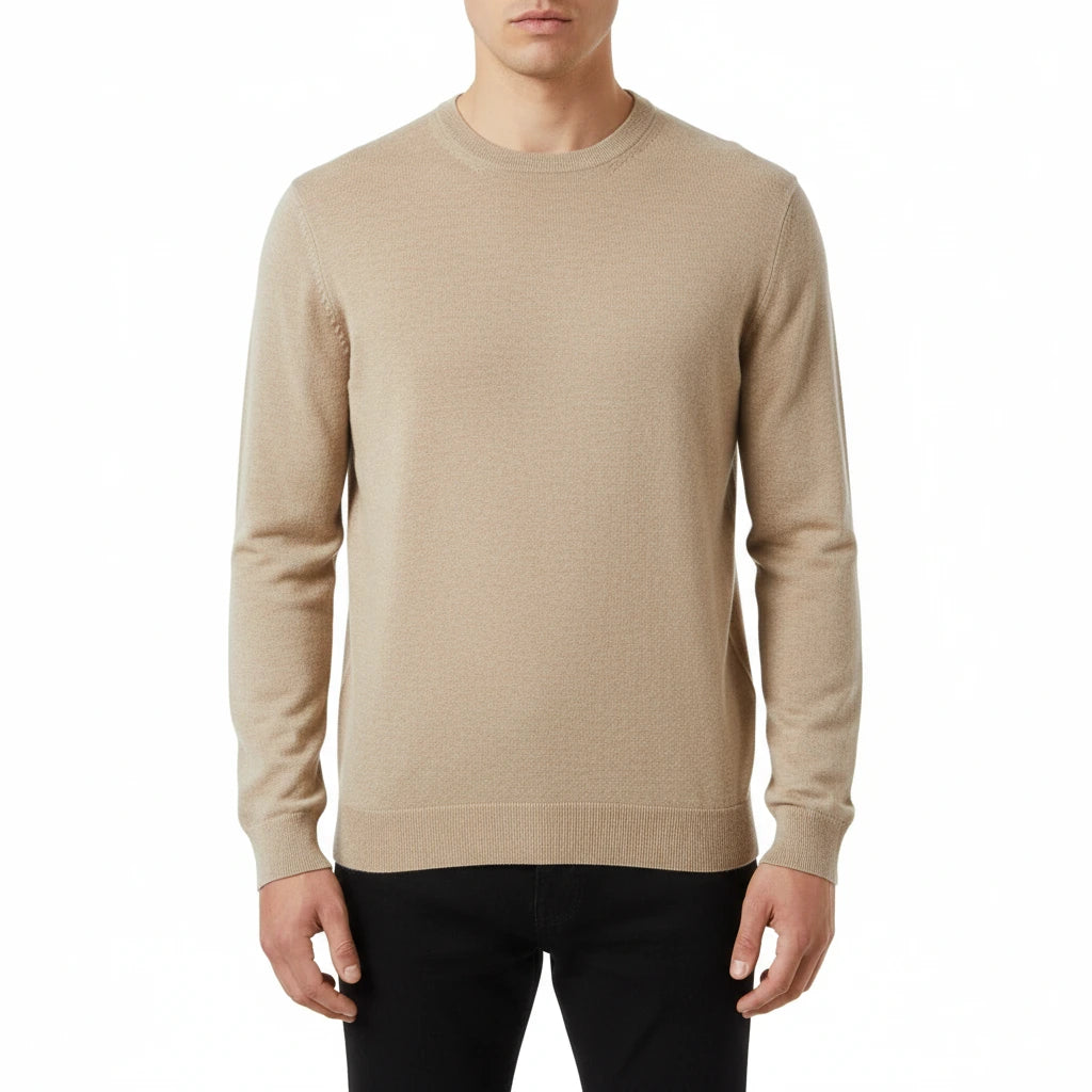 بلوفر كلاسيكي برقبة دائرية